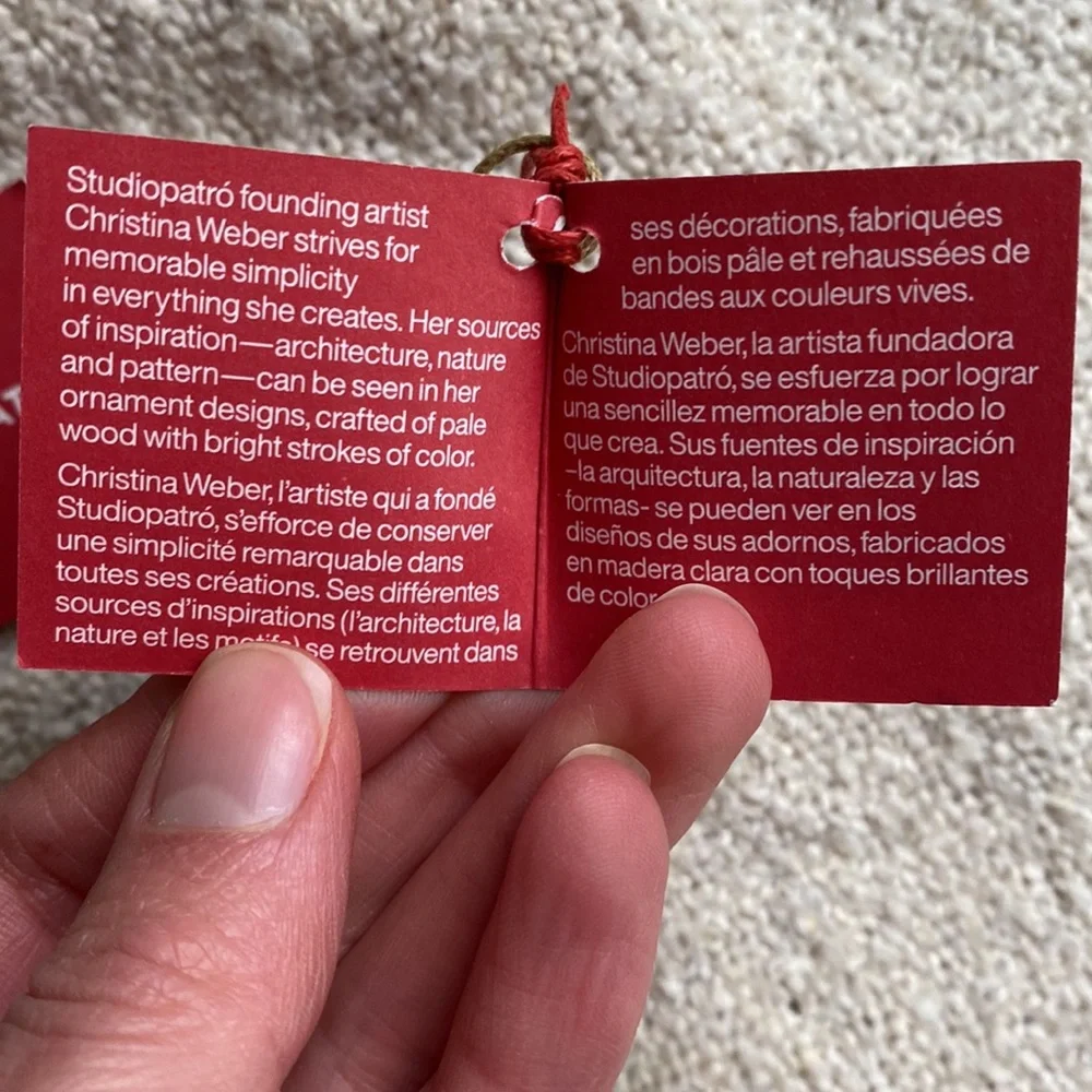 Crate&Barrel Studiopatro 2013 Christmas Ornaments Wooden Family